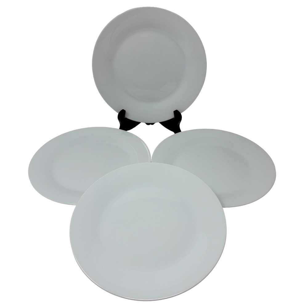 IL Mulino New York Ceramic White Elegant Salad Dessert Plates Set of 4 - 7.5”